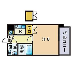 エステート.モア鳥飼NOVA 1Kの間取図画像