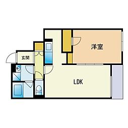 サン・ヴィレッジ2 1LDKの間取図画像