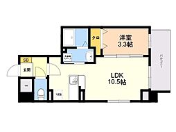 ウッドハーツ 1LDKの間取図画像