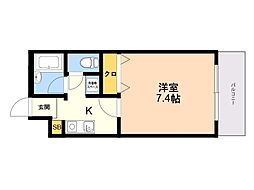 ファインヒル西片江 1Kの間取図画像