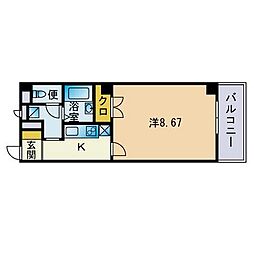 アンプルールフェール友丘A 1Kの間取図画像