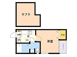 コンフォートベネフィス別府3 1Kの間取図画像