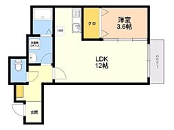 SunMark賀茂 1LDKの間取図画像