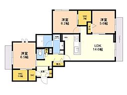 シャーメゾンEclat 3LDKの間取図画像