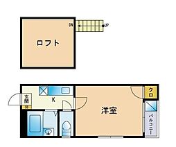 サンハイム別府 1Kの間取図画像