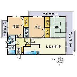 エクセレント岩室1 3LDKの間取図画像
