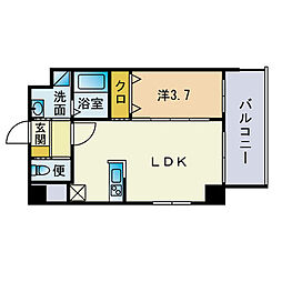 エタニティー取 3階1LDKの間取り