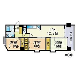 グランディール三和 3LDKの間取図画像