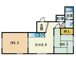 藤崎カステリア 2DKの間取図画像