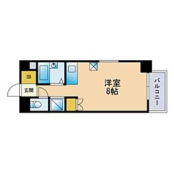 アーバニー大賀 ワンルームの間取図画像