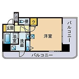 アルファコンフォート福岡西新 ワンルームの間取図画像
