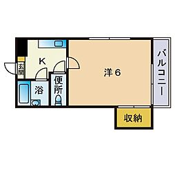 ストリーム原 1Kの間取図画像