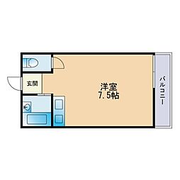 大産西新マンション ワンルームの間取図画像
