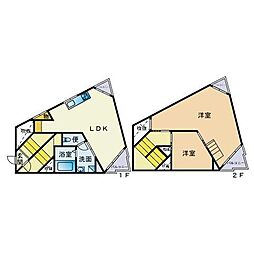 西新ルッソ1 2SLDKの間取図画像