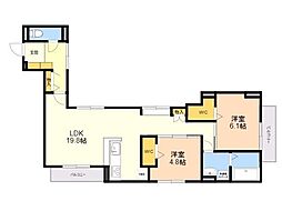 D-ROOM室見 2LDKの間取図画像