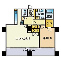 百道タワー 1LDKの間取図画像