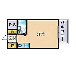 プチメゾン室見 ワンルームの間取図画像