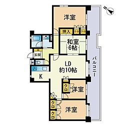 パーク・ノヴァ室見南 4LDKの間取図画像