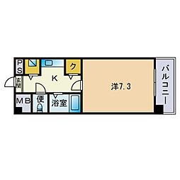 リバーシティ室見 1Kの間取図画像