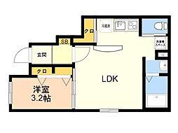 RESIDENCE城西 1LDKの間取図画像