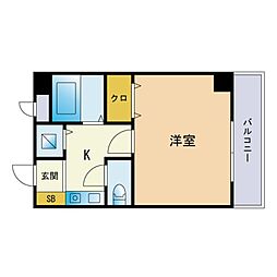 西新I.G.ビレッジ 1Kの間取図画像