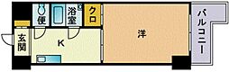 ホワイトマンション西新 1Kの間取図画像