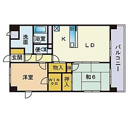 クイーン・メリー 2LDKの間取図画像