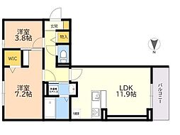 D-room藤崎 2LDKの間取図画像