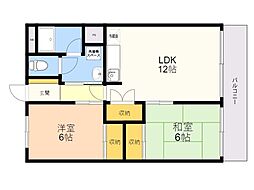 大産原ビル 2LDKの間取図画像