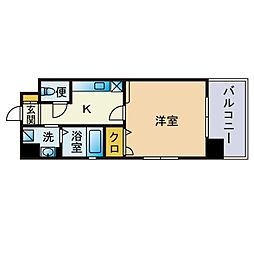 エンクレスト藤崎 1Kの間取図画像