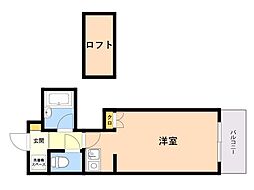 OAKVILLA室見14th ワンルームの間取図画像