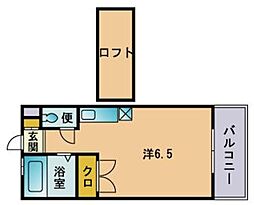 プリメール西新 ワンルームの間取図画像