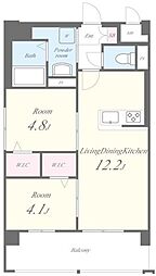 GRAND CENTRAL HARA 2LDKの間取図画像