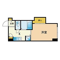 ビジネス・ワン西新 1Kの間取図画像