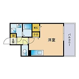 グランフォーレ西新アネックス ワンルームの間取図画像