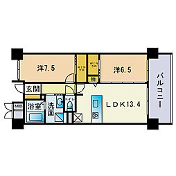 GRAND URBIC HARA 2LDKの間取図画像