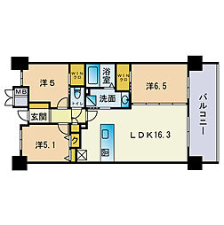 GRAND URBIC HARA 3LDKの間取図画像