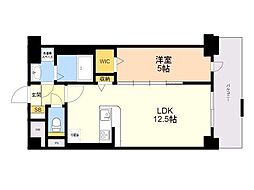 ヴィッラアプリーレ西新南 1LDKの間取図画像