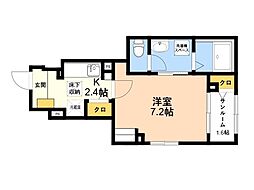 サンセール1 1階1Kの間取り