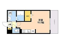 ＬＩＢＴＨ筑紫駅前2 2階ワンルームの間取り