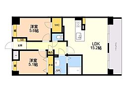 ソルカーサ 2階2LDKの間取り