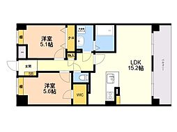 ソルカーサ 2階2LDKの間取り