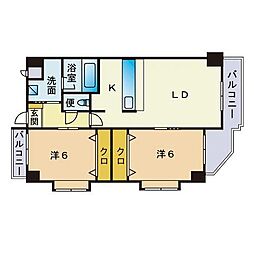 ヴィラつくしんぼう 2LDKの間取図画像