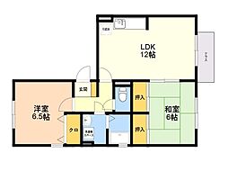 アレック下大利 2LDKの間取図画像