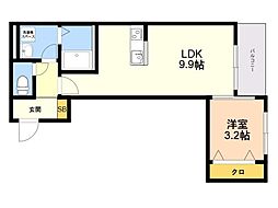 上白水3丁目AP(仮) 1LDKの間取図画像