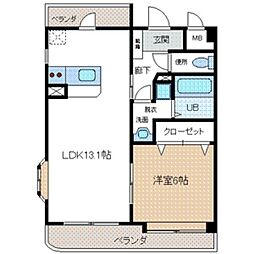 ホープSパレス 1LDKの間取図画像