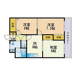 コトブキハイツ 3DKの間取図画像