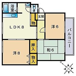 リバーヒル・ソメリア 3LDKの間取図画像
