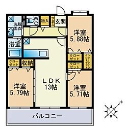 ニューベリーヒルズ空港南 3LDKの間取図画像