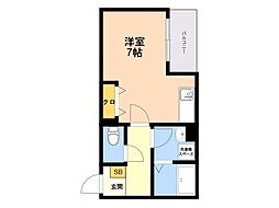 nine tree千歳 ワンルームの間取図画像